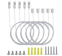 Lot de 5 suspensions de corde réglables, 1,5 mm × 2 m, tendeur de câble métallique, support de câble métallique en métal pour panneau LED, plafond, photos