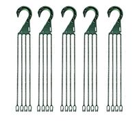 Lot De 5 Suspensions for Plantes, Paniers Suspendus, Suspensions En Plastique for Plantes De Jardin, Chaînes De Suspension, Accessoires De Jardin, for Balcon, Plafond, Verdure Intérieure(Green)