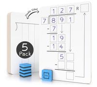 Lot de 5 tableaux blancs effaçables à sec de 22,9 x 30,5 cm, petit ordinateur portable, durable, double face, pratique des mathématiques, pour enfants, étudiants, salle de classe et maison (5 gommes pour tableau blanc incluses)