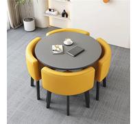 Lot de 5 tables de salle à manger rondes modernes avec finition marbrée et chaises 4 places pour bureau et salon Table basse élégante (21,75 x 75 cm l x H)