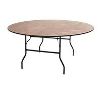 Lot de 5 Tables Pliantes Rondes en Bois 170cm 10 Places