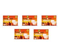 Lot de 5 tablettes d'allumage, blanches, 32 pastilles par tablette - Allumage rapide de cheminées, poêles, barbecues ou feux de camp