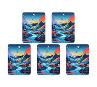 Lot de 5 tablettes d'aromathérapie pour voiture, motif de colline de dessin animé, désodorisants, accessoires décoratifs pour éliminer rapidement les odeurs de voiture