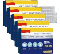 Lot de 5 tablettes de nettoyage multifonctionnelles bio-enzymatiques - Sel explosif - Sel explosif - Pastilles nettoyantes multi-usages