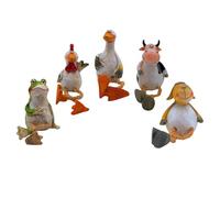 Lot de 5 tabourets de bord, sièges de balcon, tabourets de terrasse, figurines décoratives, figurines de jardin, figurines d'étang, figurines d'animaux, animaux décoratifs, animaux en céramique, lot