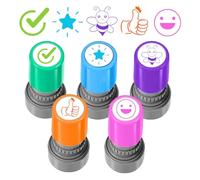 Lot de 5 tampons auto-encreurs pour enseignants, encouragement des enfants, évaluation des enseignants, récompense de motivation, sceau coloré de dessin animé encouragement, devoirs d'élèves
