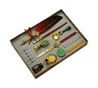 Lot de 5 tampons de cire vintage en bois pour calligraphie, étudiants, adultes, avec mèches, doré vintage pour enveloppes, mariage