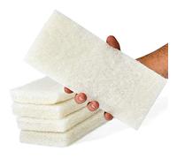 Lot de 5 tampons de nettoyage blancs non abrasifs de qualité commerciale par Mop Mob. Grand tampon à récurer multifonction de 25,4 x 11,4 cm compatible avec les supports universels. Excellent pour