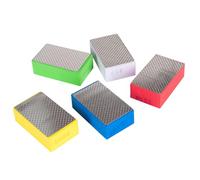 Lot de 5 tampons de polissage diamant à la main, blocs de ponçage diamant avec dos en mousse pour carrelage, pierre, marbre, céramique, verre (60# 120# 240# 400# 1000#)
