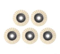 Lot de 5 tampons de polissage en feutre de laine, 115 mm de diamètre, pour meubles en métal, marbre, voiture, disques abrasifs élastiques, souples, pas de marques de rotation, entretien professionnel