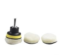 Lot de 5 tampons de polissage et de polissage de 5 cm pour perceuse de voiture avec adaptateur M10, roues de balai en fausse laine pour meubles en verre de voiture