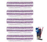 Lot de 5 tampons de rechange pour serpillère plate Vileda H2prO/O-Cedar H2prO - Chiffons en microfibre pour vinyle, carrelage, plinthes, murs, planchers en bois, violet