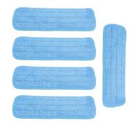 Lot de 5 tampons de Rechange universels en Microfibre pour Balai Plat 14 x 41 cm, serpillère Auto-agrippante, Haute Absorption, Durable, Bleu, 41 x 14 cm