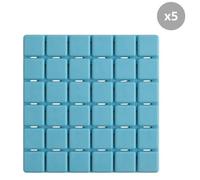 MSV - Lot de 5 Tapis Antidérapants de Douche ou Baignoire - Caoutchouc Quadro - 13 x 13 cm - Bleu Clair - Sécurité et Confort - Facile à Installer et Nettoyer