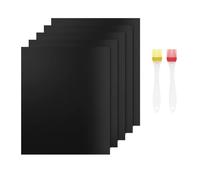 Lot de 5 Tapis de Cuisson Reutilisable, Anti-Adhérent Tapis BBQ Barbecue Plaque Feuille de Cuisson Four Accessoire pour Barbecue à Gaz Charbon Electrique (40 x 33cm )