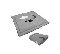 Lot de 5 tapis de jeu, de sol, d'éveil ou de parc bébé, enfant molletonnés 1m x 1m - Gris