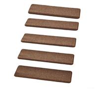 Lot de 5 tapis de marches d'escalier en polyester doux antidérapant avec envers en TPR pour intérieur en bois, carrelage, marbre, réduction du bruit, pour un nettoyage facile, pour s'adapter au beige