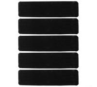 Lot de 5 tapis d'escalier en bois massif antidérapants et lavables, dispositif de sécurité silencieux pour escaliers, décoration d'intérieur, rectangulaire, 77,2 x 20,3 cm (gris foncé)