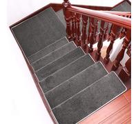 Lot de 5 tapis d'escalier épais et antidérapants réutilisables, couleur unie pour protection des marches pour maison, restaurant, cinéma, 75 x 24 cm (gris)