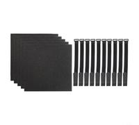 Lot de 5 tapis d'escalier pour lit mezzanine et lit superposé, en mousse antidérapante avec sangles réglables, absorbant les chocs et silencieux, noir