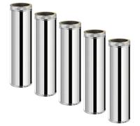 Lot de 5 TDPS1000 Conduit double paroi isolé pour poêle à bois longueur 100 cm Ø125