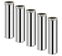 Lot de 5 TDPS1000 Conduit double paroi isolé pour poêle à bois longueur 100 cm Ø150