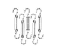 Lot de 5 tendeurs de fil réglables en acier inoxydable - Double crochets - M6 - Linxor Gris G