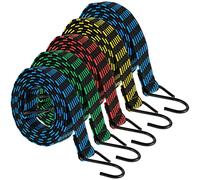 Lot de 5 tendeurs élastiques avec crochets, robustes de 2 m de long, résistants aux intempéries et aux UV, sangles élastiques antidérapantes pour sécuriser bâches, bagages, tentes, vélos, meubles de
