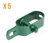 Linxor - Lot de 5 tendeurs en Acier galvanisé plastifié N°2 pour Fil de Grillage ou Autre - Vert