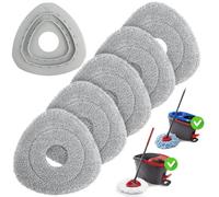 Lot de 5 têtes de balai à franges en microfibre compatibles avec Ocedar EasyWring 1 Tank et O Cedar Rinseclean 2 Tank, lot de 5 serpillères rotatives avec 1 tampon en plastique