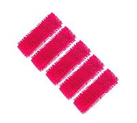 Lot de 5 têtes de balai à poussière en microfibre pour sols plats - Recharges double face pour balai à poussière - Pour école, restaurant, cuisine - Rouge