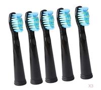 Lot de 5 têtes de brosse à dents sonique de rechange - Col coudé 16° pour le soin des gencives - Compatible avec série 3000/5000 - Bleu