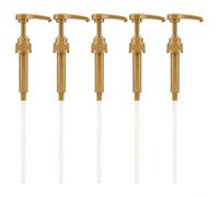 Lot de 5 têtes de pompe à sirop conçues pour les bouteilles de 10 cc avec activation par pression et chambre anti-siphon pour un contrôle précis des portions