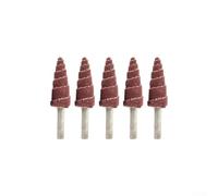 Lot de 5 têtes de ponçage coniques à tige conique de 6 mm pour outils rotatifs - Meule de papier abrasif grain 80 compatible avec Dremel, perceuse électrique et pneumatique (6 x 16 mm)