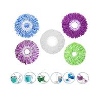 Lot de 5 têtes de rechange en microfibre pour système de serpillière universel balai magique rotatif à 360 °