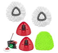 Lot de 5 têtes de rechange pour système de réservoir Vileda 1, têtes de rechange avec base de serpillère, têtes de balai triangulaires réutilisables pour sols durs Vileda