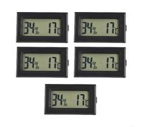 Lot de 5 thermo-hygromètres numériques 2 en 1 avec écran LCD, plage de -50 °C à +70 °C, pour la maison, le bureau et l'industrie