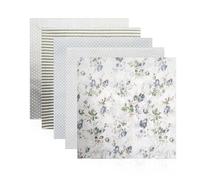Lot de 5 tissus à coudre, en coton imprimé, patchwork, couture de tissus pour patchwork, tissus de bricolage