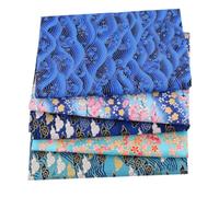 Lot de 5 Tissus en Coton Motifs Fleurs de Cerisier et Paon, Tissus Craft Rouge/Vert pour DIY Couture, Décoration Murale et Réalisation de Accessoires Enfants,20x25CM (A07)