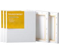 Lot de 5 toiles de 20 x 20 cm en coton 380 g/m² à peindre 100 % sans acide avec 17 mm d'épaisseur apprêtées en blanc pour peinture acrylique, peinture à l'huile, gouache