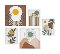 Lot de 5 toiles imprimées Cynthia beige 15x20/25x25cm - Atmosphera createur d'interieur