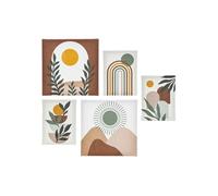 Lot de 5 toiles imprimées SOLEIL - Multicolore