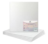 Lot de 5 toiles vierges tendues 100% coton pour peinture à l'huile, acrylique, supports mixtes, toiles blanches 15 x 15 cm