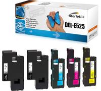Lot de 5 toners E525 E525W compatibles avec Dell E525W Noir/cyan/magenta/jaune pour 593-BBLN 593-BBLZ 593-BBLV 593-BBLL