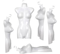 lot de 5 torses féminins - 66 cm de torse de femme en plastique - torse semi-plastique de couleur blanche - buste de mannequin - corps de femme semi-plastique - mannequin figure - mannequin avec croch