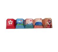 Lot de 5 touches PBT - Sublimation - Profil cerise - Pour clavier mécanique MX Switch - Hauteur pour touches PBT - Sublimation