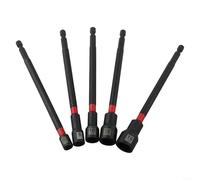 Lot de 5 tourne-écrous en alliage d'acier de 15,2 cm pour perceuse à percussion avec adaptateur à douille hexagonale et verrou magnétique 6 mm, 8 mm, 10 mm, 12 mm, 14 mm (6-14 mm)