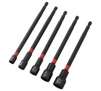 Lot de 5 tourne-écrous longs de 150 mm, porte-embouts magnétiques pour perceuse, adaptateur de douille hexagonale en alliage d'acier 6/8/10/12/14 mm pour réparation automobile (12 mm)