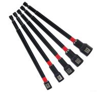 Lot de 5 tourne-écrous magnétiques de 15,2 cm de long pour perceuse, adaptateur de douille hexagonale à tige hexagonale de 8 à 14 mm, tournevis en alliage d'acier avec électrophore (6-14 mm)