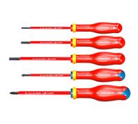 Facom Tournevis PROTWIST ATD.J5VE – Jeu de 5 isolés 1000 V pour vis à fente & Pozidriv
